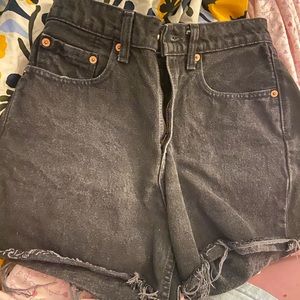 black levi shorts, rarely worn